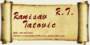 Ranisav Tatović vizit kartica